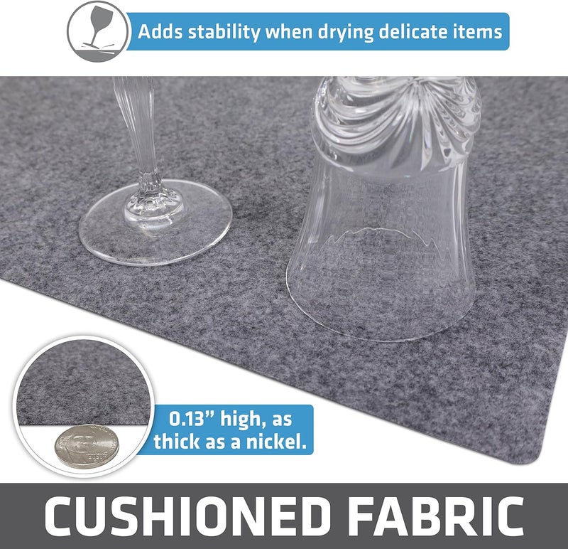 Dry Mate Premium Luxury Shelf & Drawer Liner, Thick Cushioned Fabric, Non-Adhesive, Absorbent, Waterproof, Slip-Resistant, Liners for Kitchen Cabinets, Cupboards (USA Made)(12”x59”)(2-Pack)(Light Grey) - Image 5